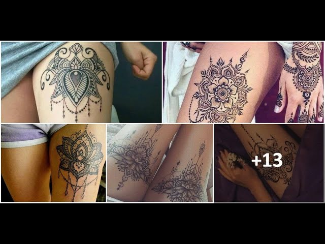 flor de loto en el muslo